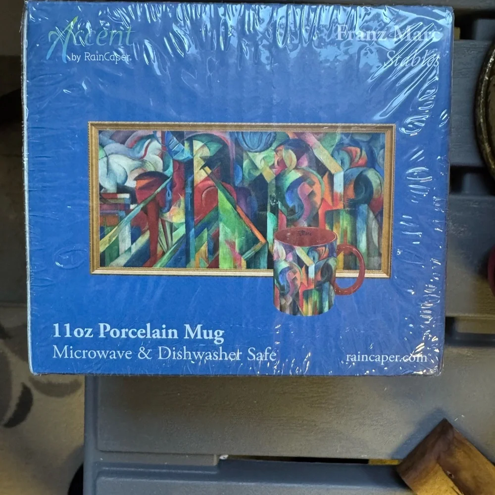 RainCaper Franz Marc Stables Large Porcelain Fine Art Coffee and Tea Mug 11 Oz